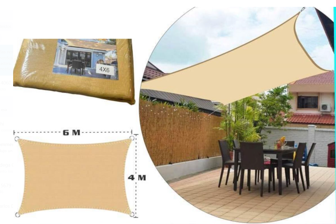 LONA VELA SOMBREADORA 6M X 4M